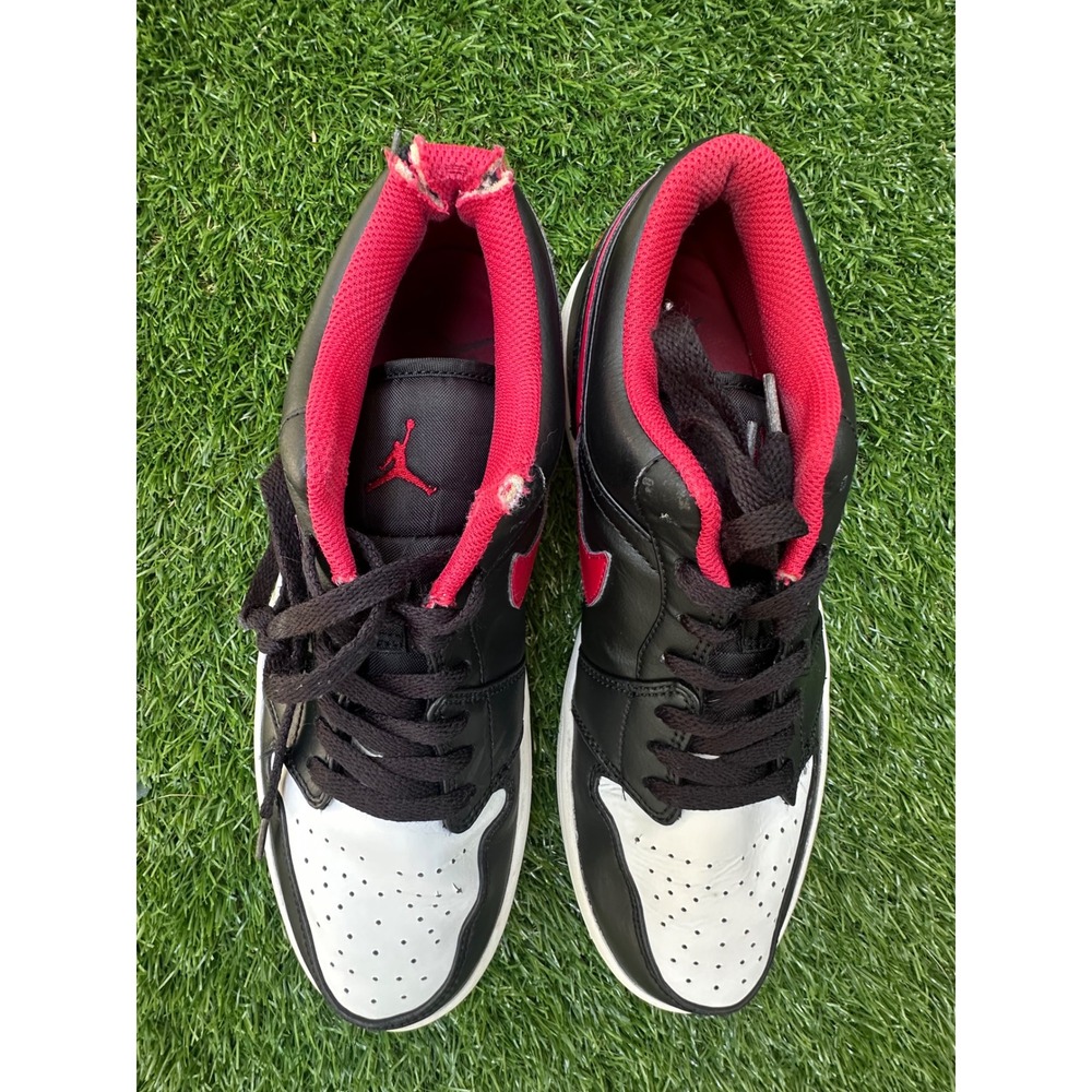 Nike Air Jordan 1 Low Black Fire Red White Men's Size 10.5 Sneakers - Picture 9 of 11